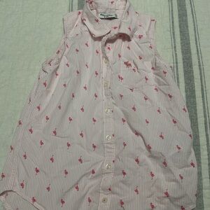 Abercrombie Kids Pink Flamingo Button Down Shirt